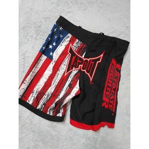 Tapout Shorts Mens 34 Ultimate Fighter MMA UFC Patriotic Flag Embroidered Y2K